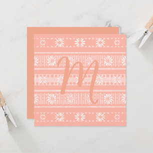 MAZIPOODLES Floral Striped Ribbed Knitting Card