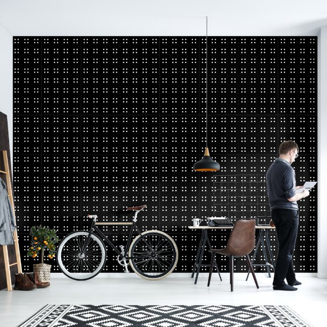 Mazipoodles Four Squares - Black White Wallpaper (Living Room)