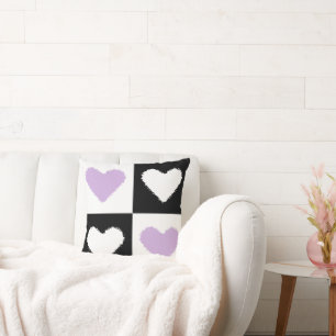 Mazipoodles Hearts Abstraction Lilac Cushion
