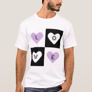 Mazipoodles Hearts Abstraction Lilac Love T-Shirt