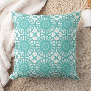 Mazipoodles Kaleidoscope S - Pastel Teal White Cushion