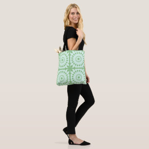 Mazipoodles Kaleidoscope Wheel A Pastel Green Mint Tote Bag