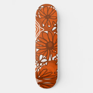 Mazipoodles Love Flowers - Burnt Orange Brown Skateboard