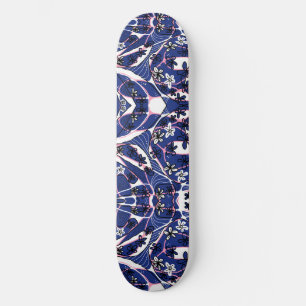 Mazipoodles Maximalist Floral Neuro Art Blue Pink Skateboard