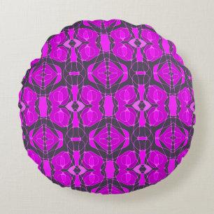 Mazipoodles Neuro Art - Dusty Magenta Aubergine Round Cushion