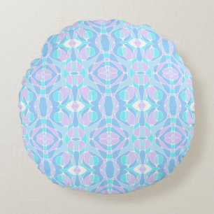 Mazipoodles Neuro Art Pastel Purple Blue Round Cushion