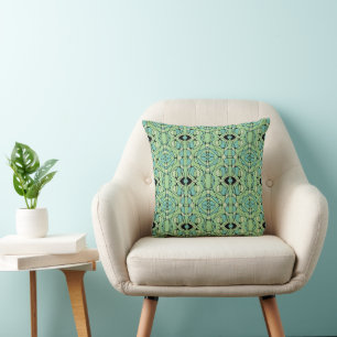 Mazipoodles Neuro Art - Seagrass Mint Ecru Black Cushion