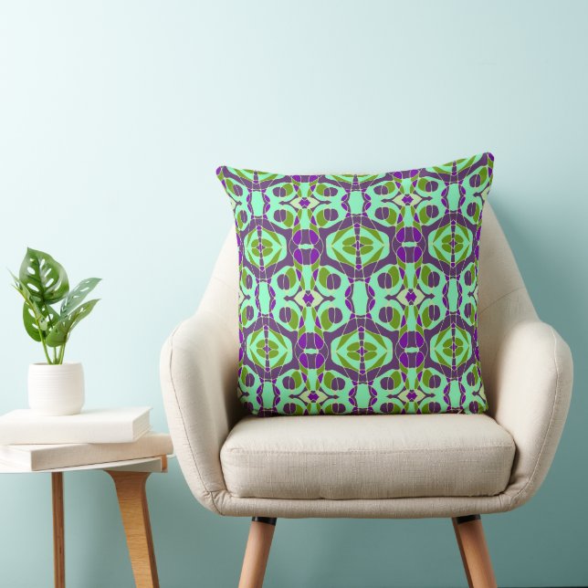 Mazipoodles Neuro Art - Spearmint Purple Green Cushion (Chair)