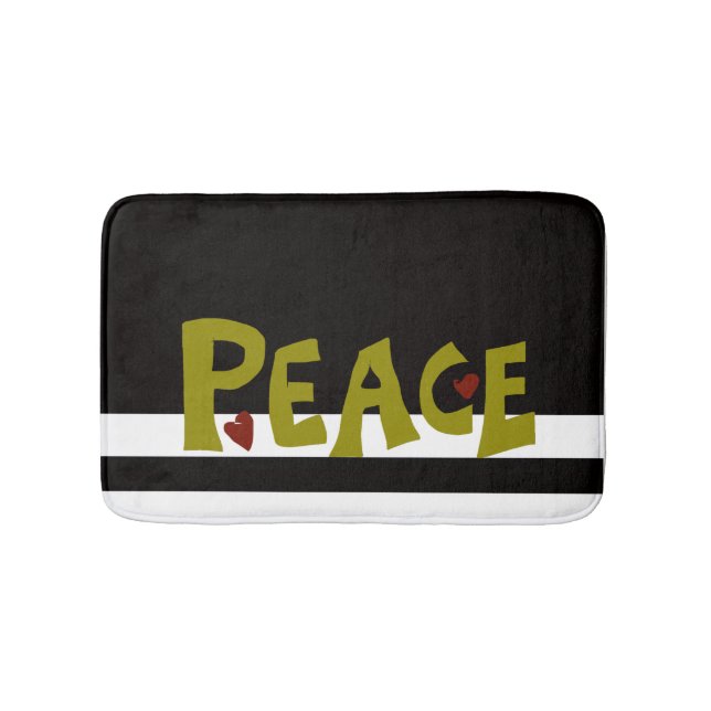 MAZIPOODLES Peace Olive Green Bath Mat (Front)
