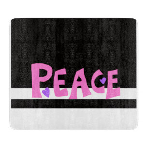 MAZIPOODLES Peace Pink Cutting Board