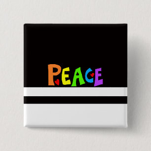 MAZIPOODLES Peace Rainbow 15 Cm Square Badge