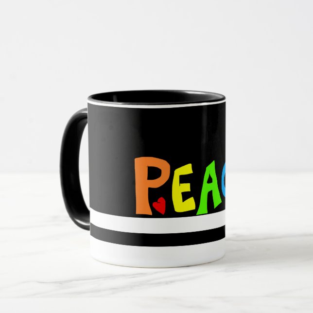 MAZIPOODLES Peace Rainbow Mug (Front Left)