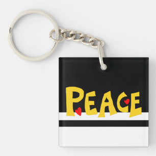 MAZIPOODLES Peace Yellow Key Ring