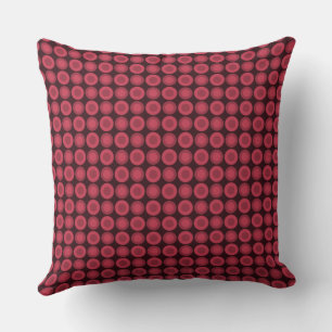 Mazipoodles Polka Dot Doughnuts - Dusty Red Berry Cushion