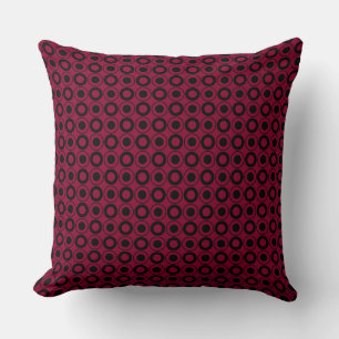 Mazipoodles Polka Dot Doughnuts - Red Cherry Black Cushion