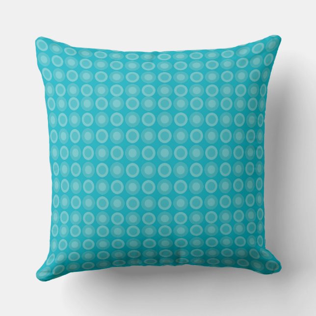 Mazipoodles Polka Dot Doughnuts - Teal Cushion (Back)