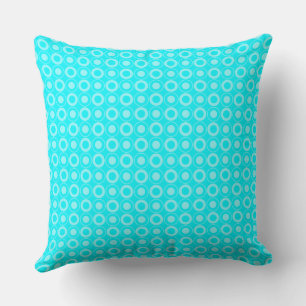 Mazipoodles Polka Dot Doughnuts - Turquoise Cushion