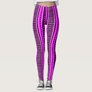 MAZIPOODLES Striped Ribbed Knitting Pattern 001 B Leggings