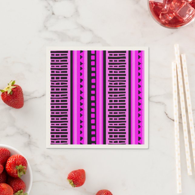 MAZIPOODLES Striped Ribbed Knitting Pattern 001 B  Napkin (Insitu)