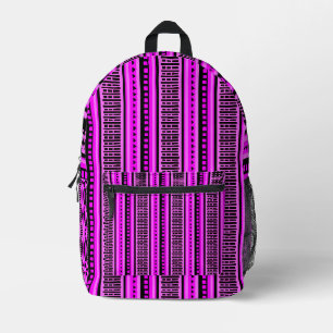 MAZIPOODLES Striped Ribbed Knitting Pattern 001 B Printed Backpack
