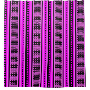 MAZIPOODLES Striped Ribbed Knitting Pattern 001 B Shower Curtain