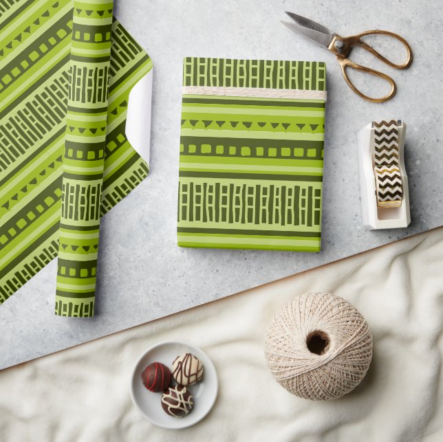 MAZIPOODLES Striped Ribbed Knitting Pattern 004 B  Wrapping Paper (Crafts)