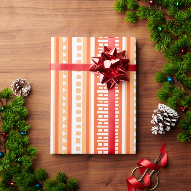 MAZIPOODLES Striped Ribbed Knitting Pattern 072 B Wrapping Paper (Holiday Gift)