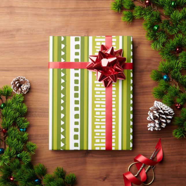 MAZIPOODLES Striped Ribbed Knitting Pattern 082 B  Wrapping Paper (Holiday Gift)