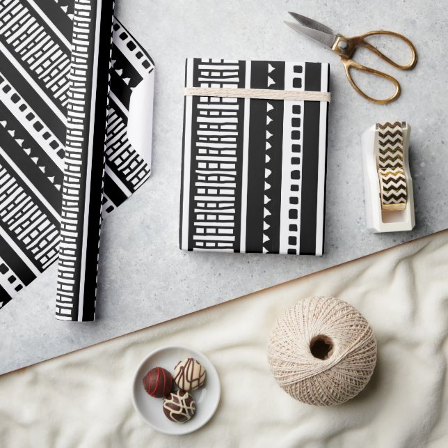 MAZIPOODLES Striped Ribbed Knitting Pattern 102 B  Wrapping Paper (Crafts)