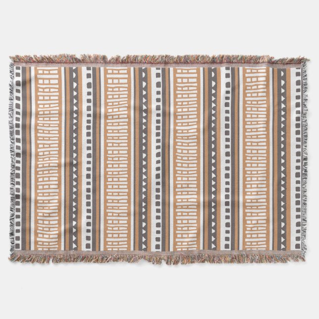 MAZIPOODLES Striped Ribbed Knitting Pattern 120 Throw Blanket (Front)