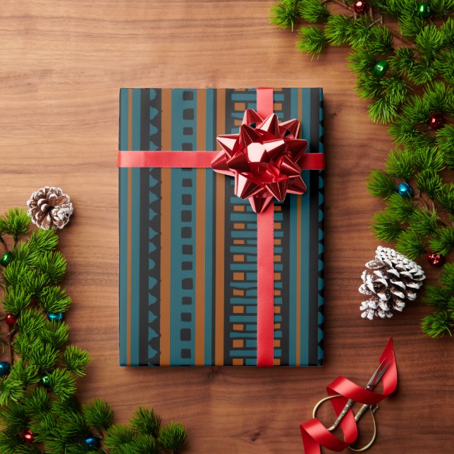 MAZIPOODLES Striped Ribbed Knitting Pattern 150 B  Wrapping Paper (Holiday Gift)