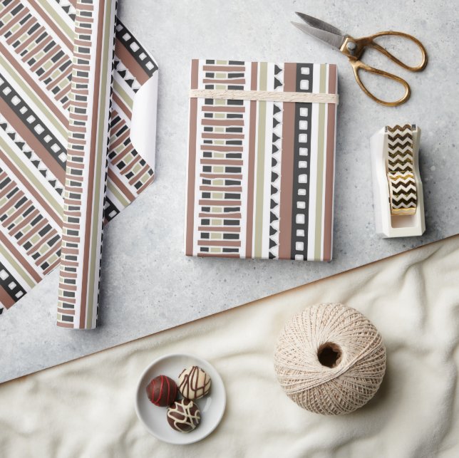 MAZIPOODLES Striped Ribbed Knitting Pattern 188 B  Wrapping Paper (Crafts)