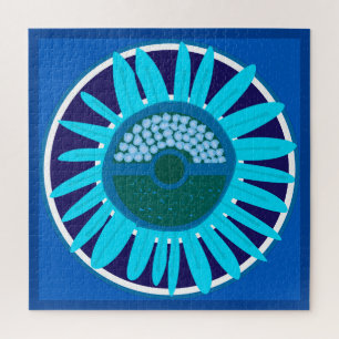Mazipoodles Sunflower Sunshine: Blue 1 Jigsaw Puzzle