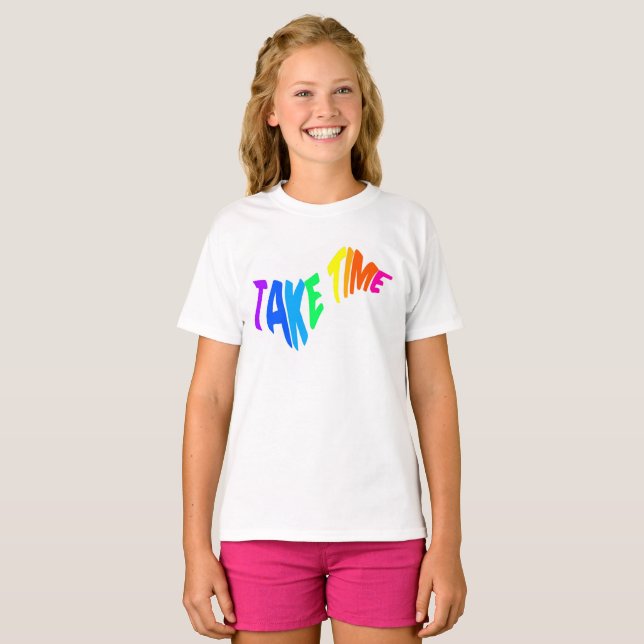 Mazipoodles Take Time 2 - Rainbow Wave T-Shirt (Front Full)