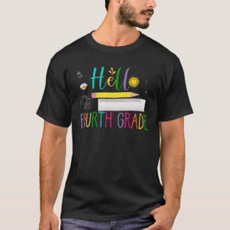 MB35 Hello First Day Of 4Th Grade Teacher Student T-Shirt