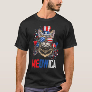 Mb35 Meowica 4th Of July Patriotic Cat American Fl T-Shirt