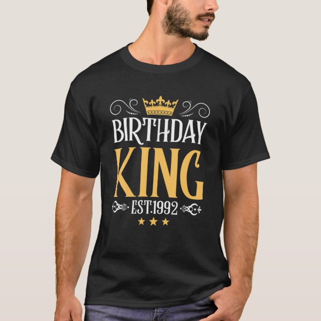Mb 30Th Birthday King Est 1992 Golden Crown Boys M T-Shirt (Front)