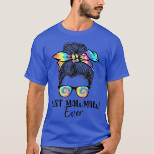 mb Best Mawmaw Ever Tie Dye Messy Bun Bandana Moth T-Shirt