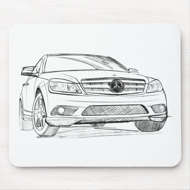 MB C350 sketch Mouse Mat (Front)