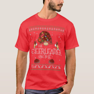 mb Cheerleader Gnome Buffalo Plaid Christmas Light T-Shirt