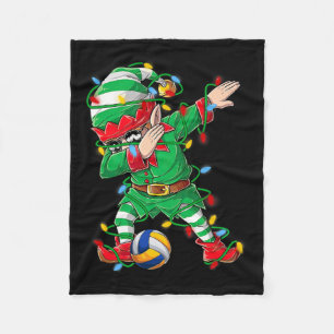 Mb Elf Dabbing Volleyball Player Christmas Dab Xma Fleece Blanket