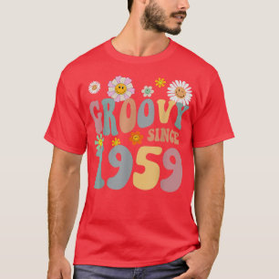 mb Groovy Since 1959 Retro Hippie Flower 63rd Birt T-Shirt