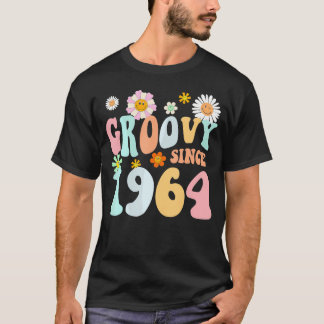 Mb Groovy Since 1964 Hippie Flower 58Th Birthday T-Shirt