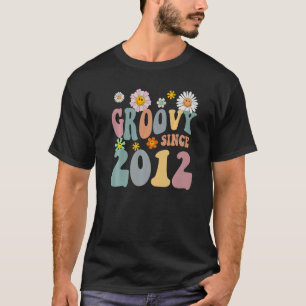 Mb Groovy Since 2012 Retro Hippie Flower 10th Birt T-Shirt