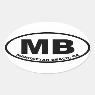 MB Manhattan Beach Oval Sticker