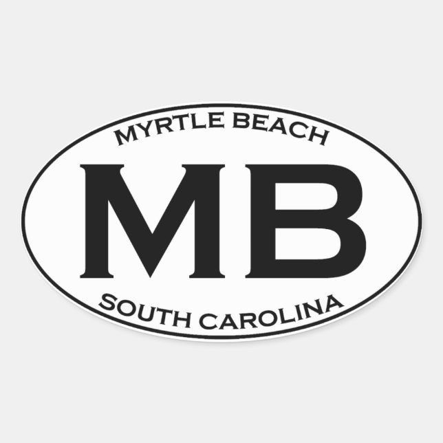 MB - Myrtle Beach South Carolina Oval Sticker (Front)