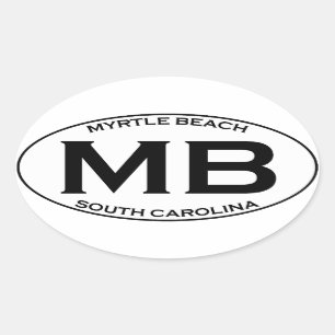MB - Myrtle Beach South Carolina Oval Sticker