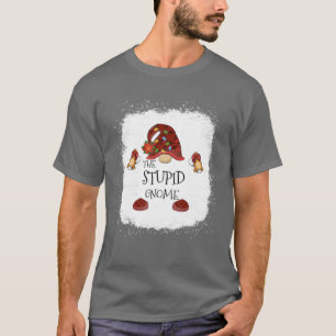 Mb Stupid Gnome Buffalo Plaid Christmas Light Blea T-Shirt