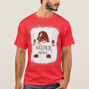 mb Welder Gnome Buffalo Plaid Christmas Light Blea T-Shirt