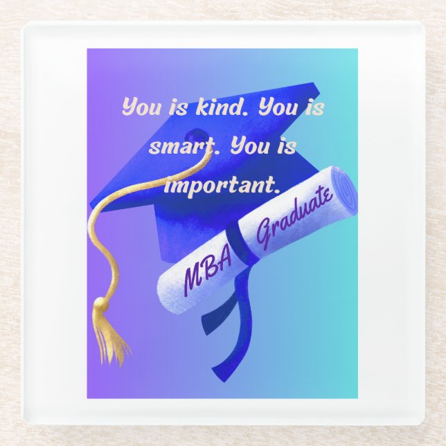 MBA Gift Glass Coaster (Front)